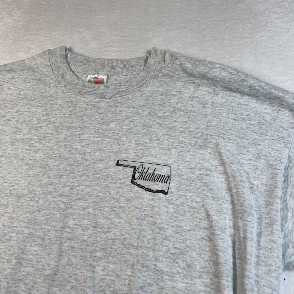 Vintage Fruit Of The Loom Shirt Mens XL Gray‎ Oklahoma Wolves Graphic Tee 90s